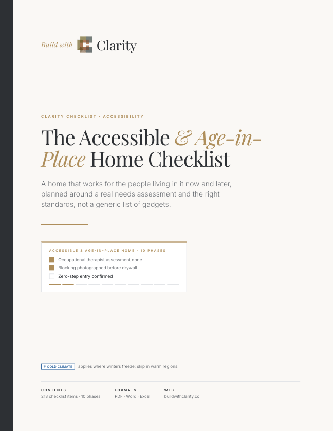 Accessible & Age-in-Place Home — preview of the included START HERE page