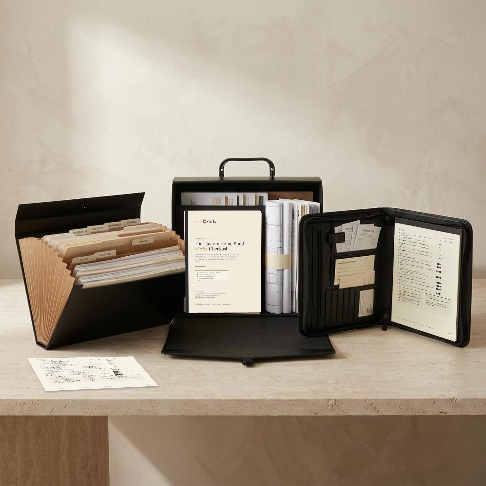 Open Home Folios with organized records and original Clarity checklist pages